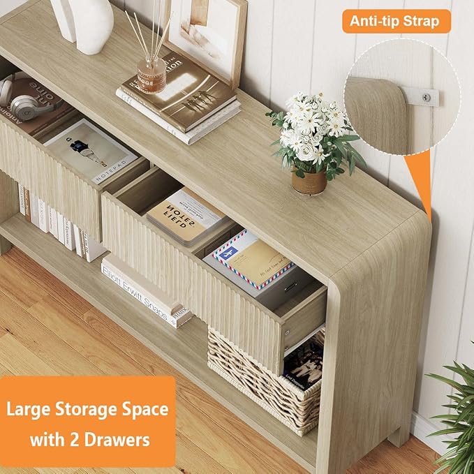 FATORRI Console Table for Entryway Storage, Wood Sofa Tables for Living Room - Image 4