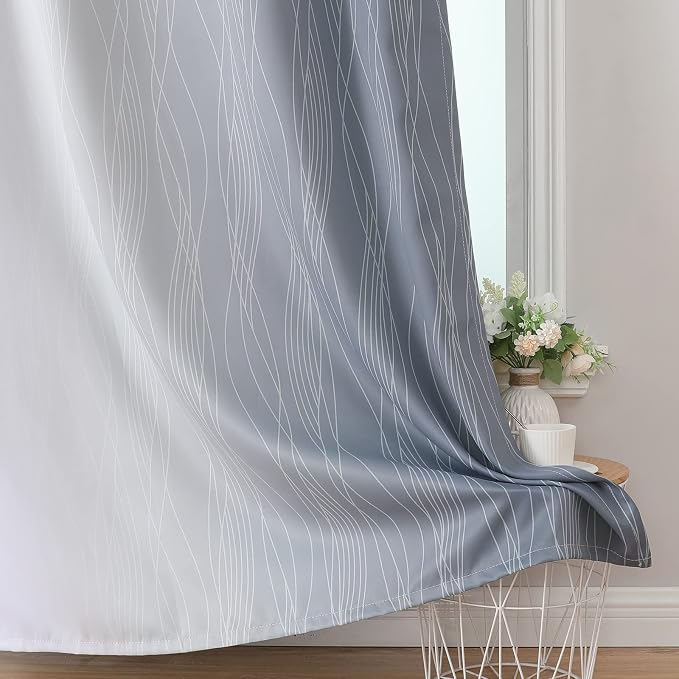 Estelar Textiler Full Room Darkening Greyish White and Grey Blackout Curtains - Image 6