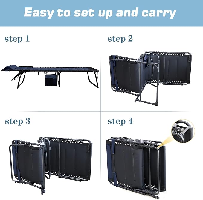 Oversized Padded Outdoor Folding Lounge Chair - Image 6