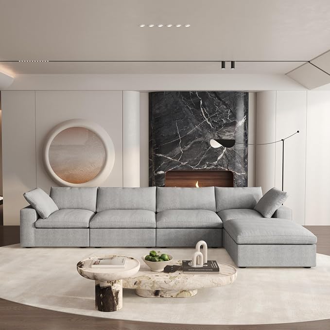 Cloud Couch Modular Sectional Sofa, 160.6" L Shaped Convertible Sectional Sofas by SofaFurniture