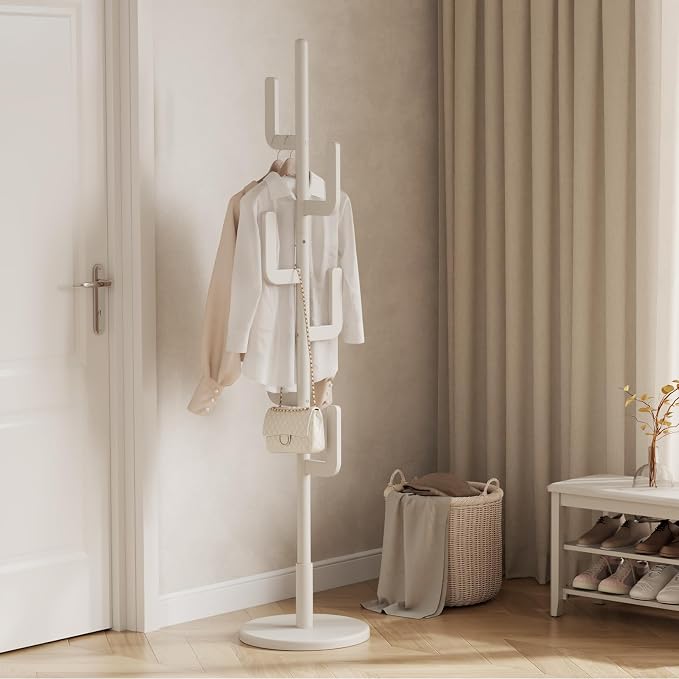 Muwuele Solid Wood Cactus Coat Rack, Freestanding Coat Rack - Image 9