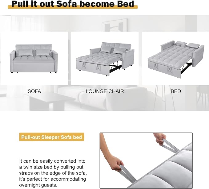 Convertible Sofa Bed, Pull Out Couch - Image 7