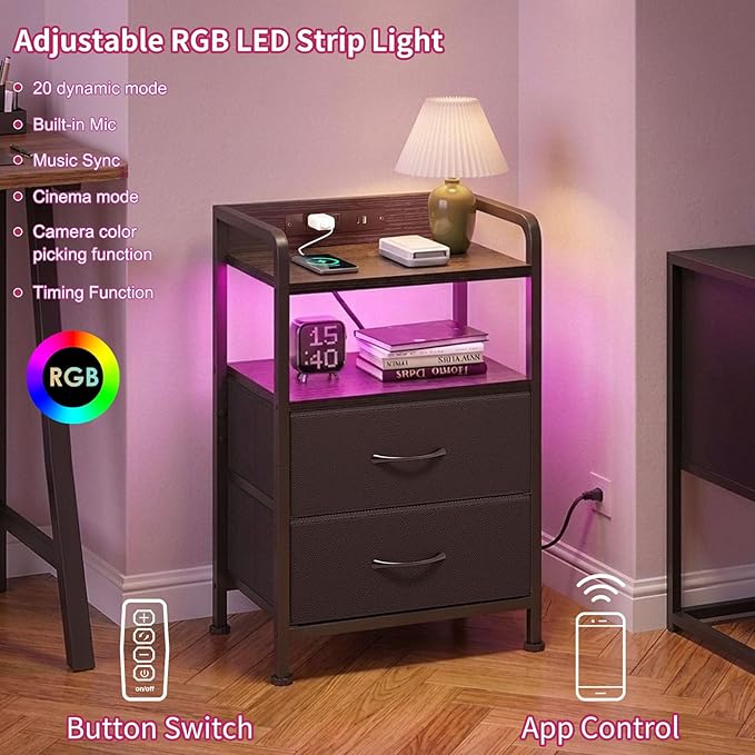 Fixwal Night Stand for Men Bedroom - Image 4