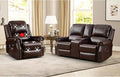 EBELLO 2-Piece Manual Recliner Sofa Set, Faux Leather Message Single Recliner by EBELLO