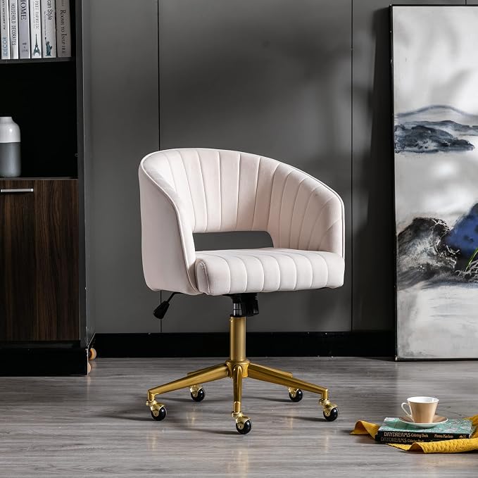 Home Office Chair Swivel Velvet Desk Chair Accent Armchair Upholstered Modern - Image 10