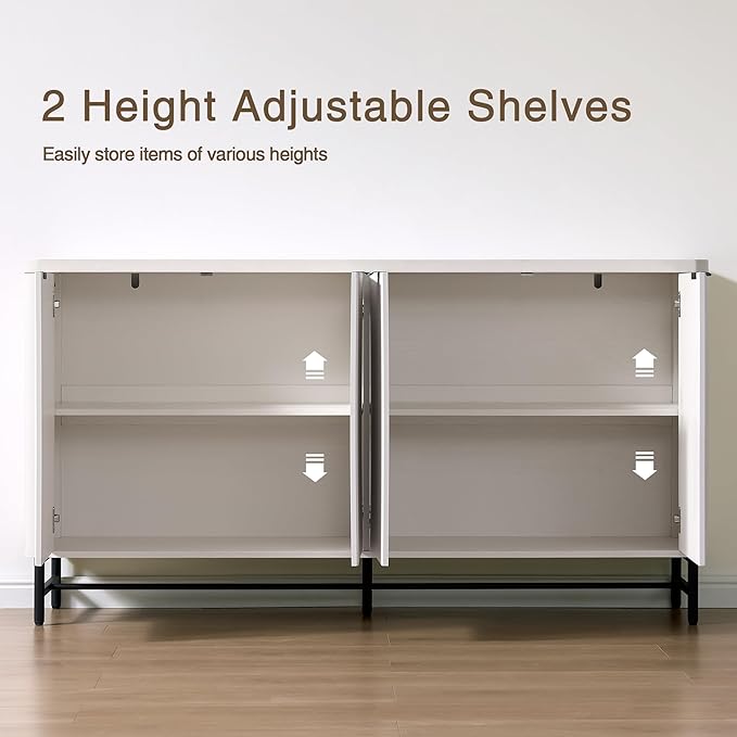 Fatmok Fluted Furniture Set – 65" Buffet Sideboard Cabinet - Image 7