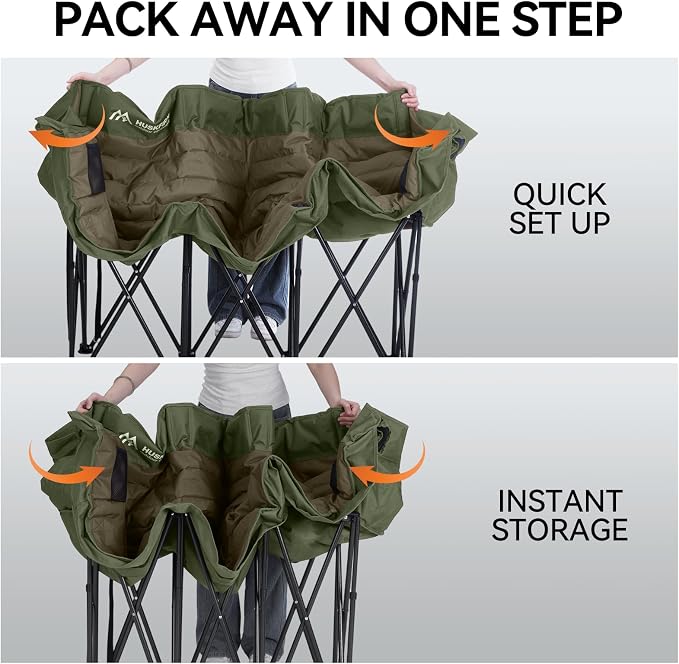 Huskfirm 3 Person Camping Chairs Folding Double Camping Chair Portable - Image 6