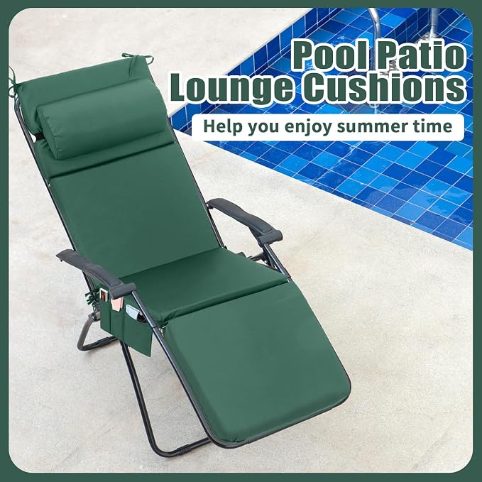 Wenqik 2 Pcs Outdoor Chaise Lounge Cushion - Image 4