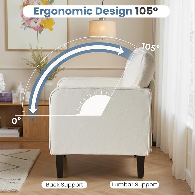 DUMOS Beige Modern Accent Chairs - Image 5