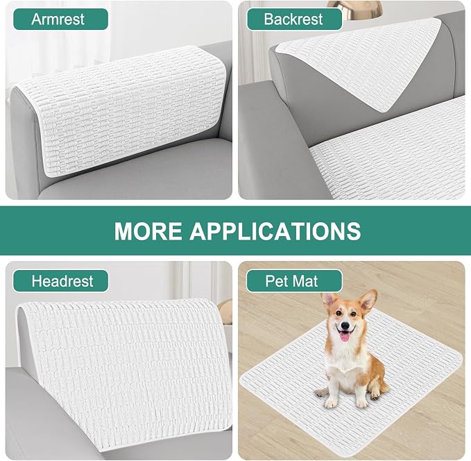 Foxdecor Couch Arm Covers Sofa Armrest Covers, Arm Chair Covers Set of 2 - Image 5