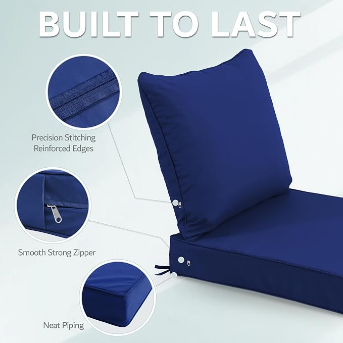 19x19 Inch Patio Chair Cushions Set of 4, Outdoor Furniture Cushions - Image 6
