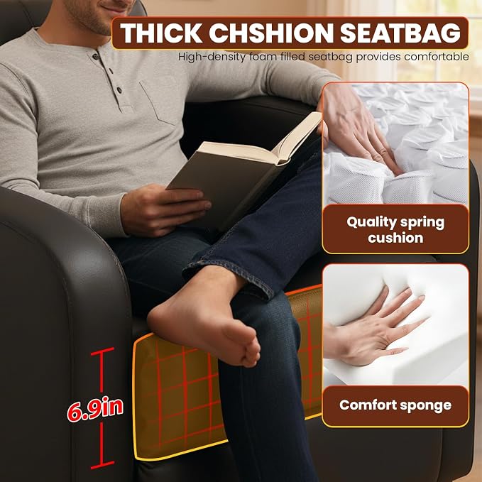 FDW Recliner Chair for Living Room Home Theater Seating Single Reclining Sofa - Image 5