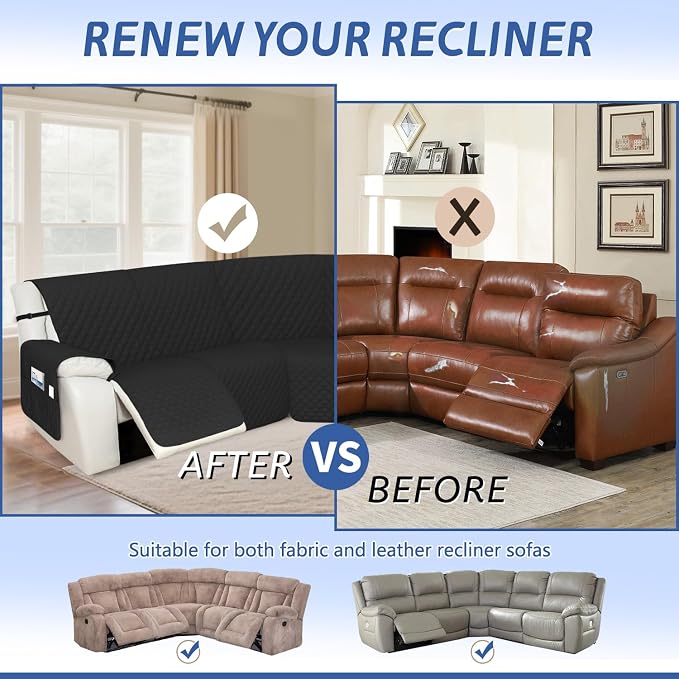 Arfntevss Recliner Sectional Couch Covers 1OO% Waterproof L Shape Sofa Cover - Image 6