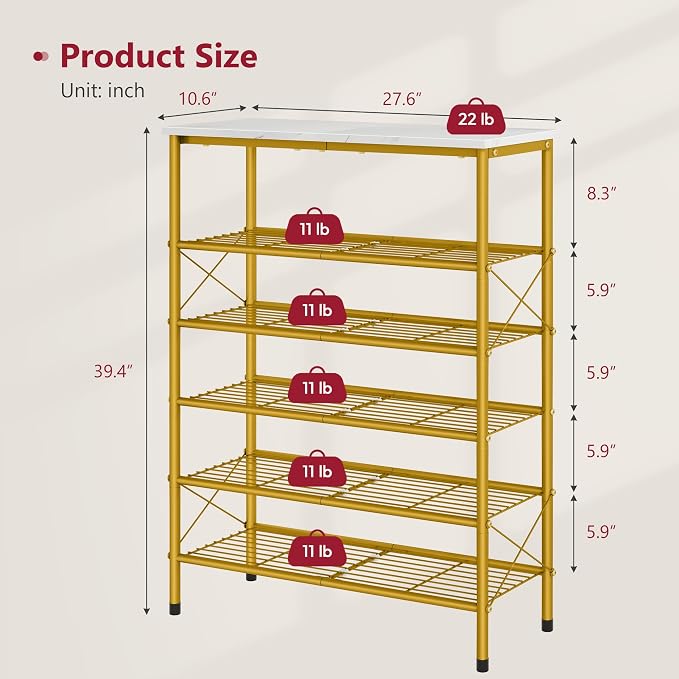 Tajsoon 6 Tier Shoe Rack Organizer - Image 3