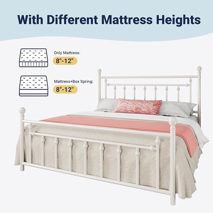 Allewie 14 Inch King Size Metal Platform Bed Frame - Image 7