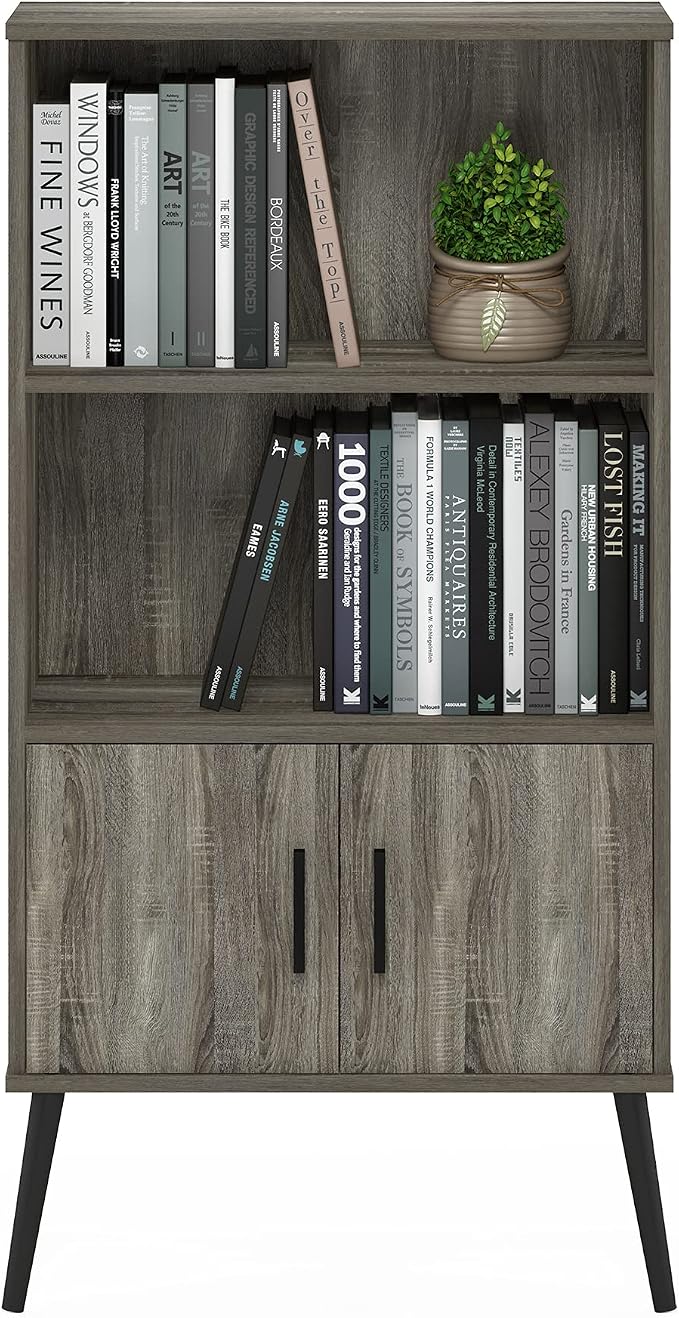 Furinno MIDCENTURY Storage Shelves, Mid-Century Style Accent Storage Cabinet - Image 4