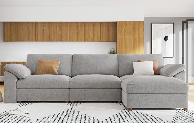 EASE MOOSE Oversized L Shape Sectional Modular Sofa, Wide Deep seat Sectional - Image 3