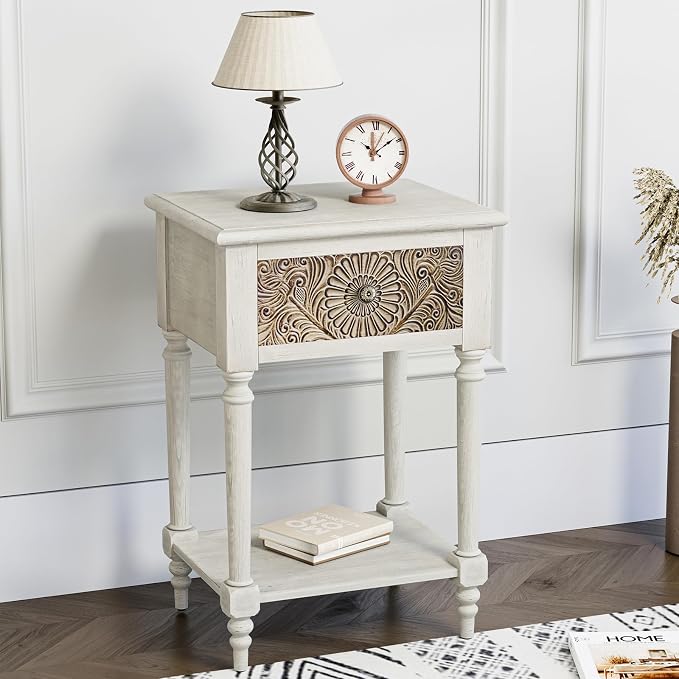 HOMPUS Fully Assembled Farmhouse Nightstand by HOMPUS