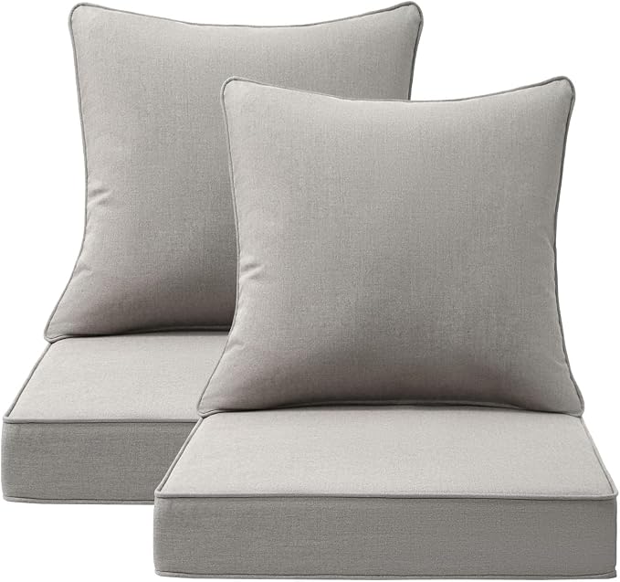 Sunbrella Outdoor Deep Seat & Back Cushion Set, 24 x 24 Inch Water Repellent by Supflourishia