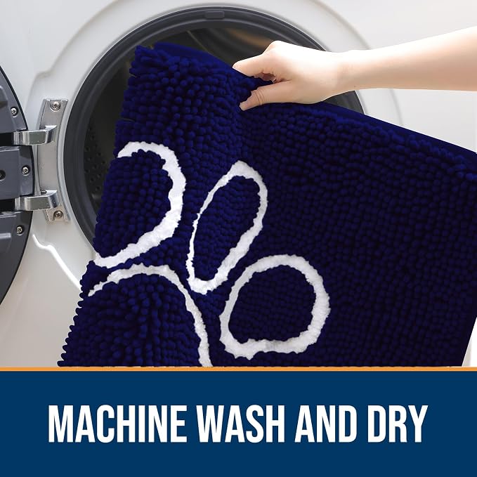 OLANLY Dog Door Mat for Muddy Paws 59x35, Paw Print Design, Absorbs Moisture - Image 5