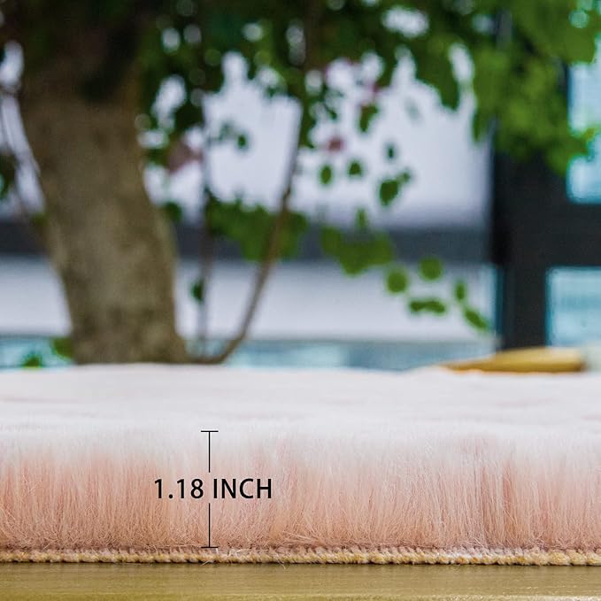 ORINOVA Fluffy Pink Washable Runner Rugs - Image 6