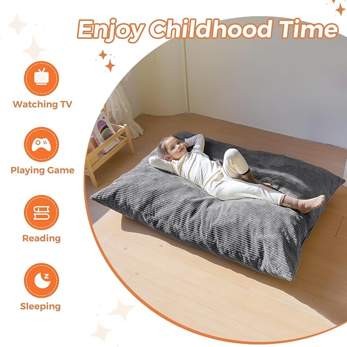 MAXYOYO 3 in 1 Kids Bean Bag Chair Couch, Convertible Chair Folds from Bean Bag - Image 8