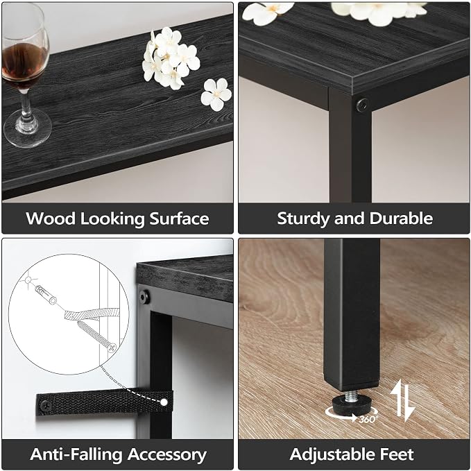 MAHANCRIS Console Table with Power Outlet, Industrial Entryway Table with USB - Image 9