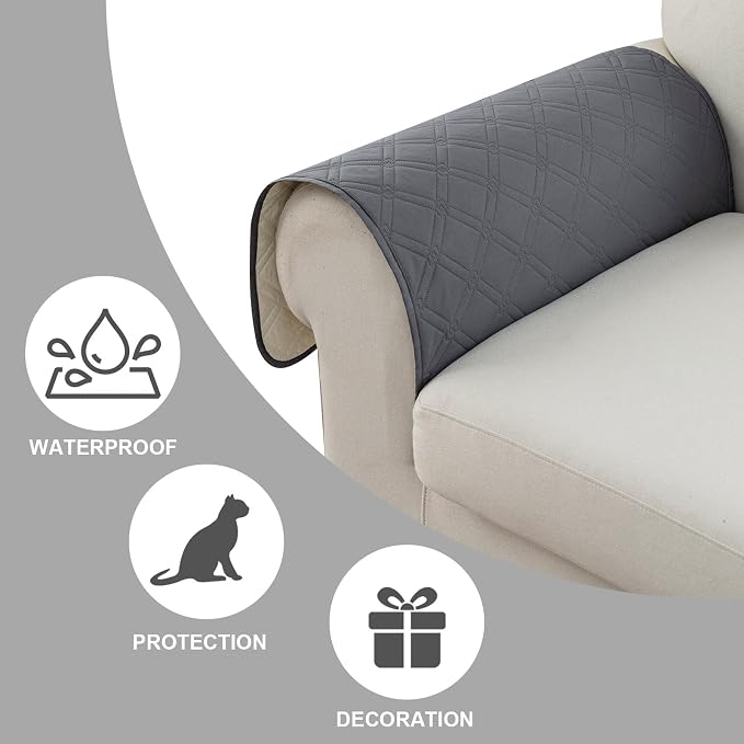 Genina Sofa Armrest Cover, Anti-Slip Armchair Slipcovers - Image 6