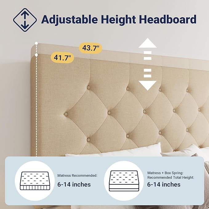 Allewie Upholstered Full Size Platform Bed Frame - Image 4