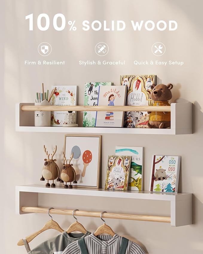 G&W Gruwald Nursery Book Shelves, Wall Bookshelf, Book Shelf - Image 2
