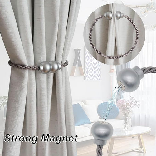 4 Pack Magnetic Curtain Tiebacks Modern Handmade Rope Curtain Tie Backs - Image 2