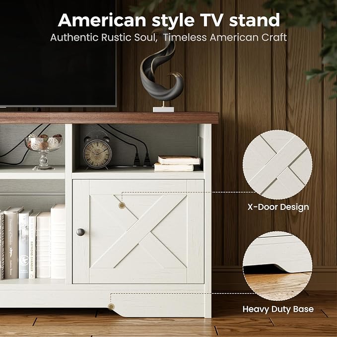 Casaottima TV Stand for 65 Inch TV, Farmhouse Entertainment Center - Image 5
