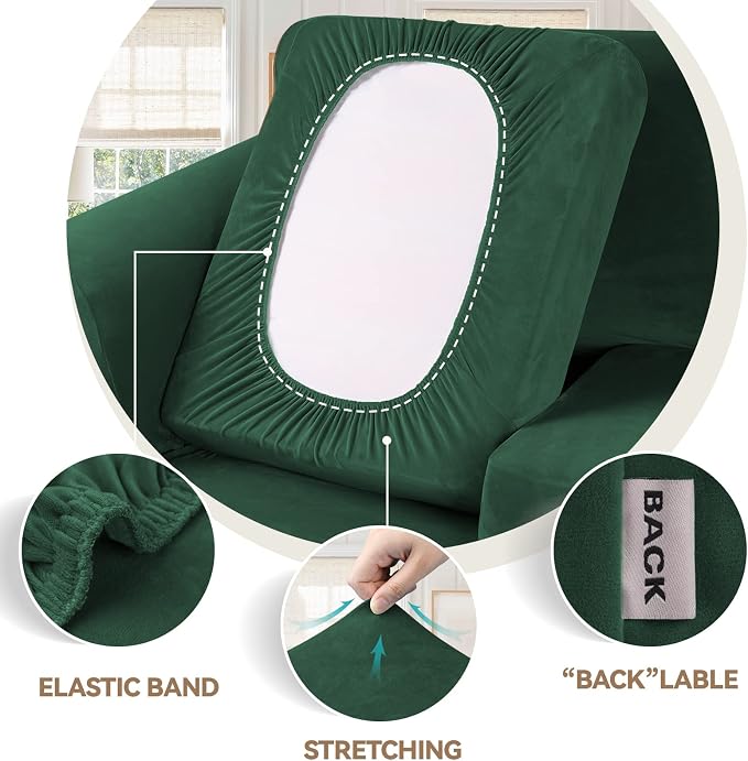 WEERRW Velvet Couch Covers for 2 Cushion Couch Sofa - Image 3