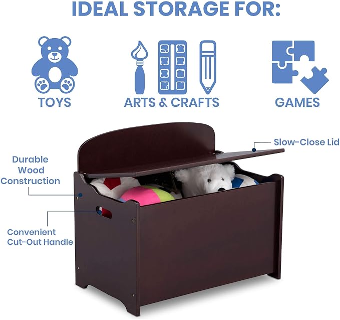 Delta Children MySize Deluxe Toy Box, Dark Chocolate - Image 4