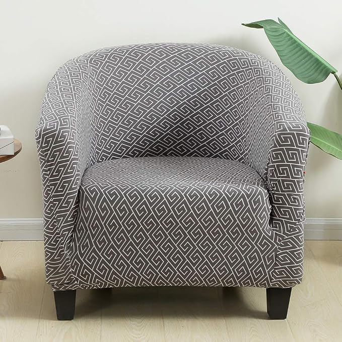 SearchI Club Chair Slipcover Stretch Barrel Chair Covers Printed Tub Chair - Image 2