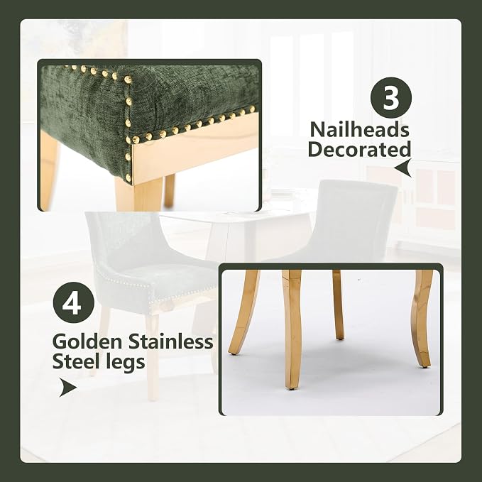 Upholstered Dining Chairs Set of 4, Modern Fabric Side Chairs - Image 6
