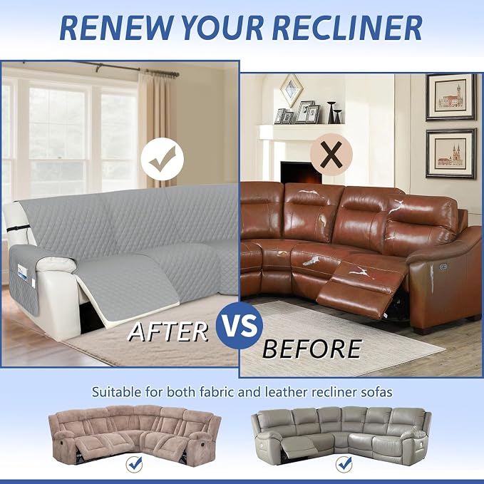 Arfntevss Recliner Sectional Couch Covers Waterproof L Shape Sofa Cover - Image 6