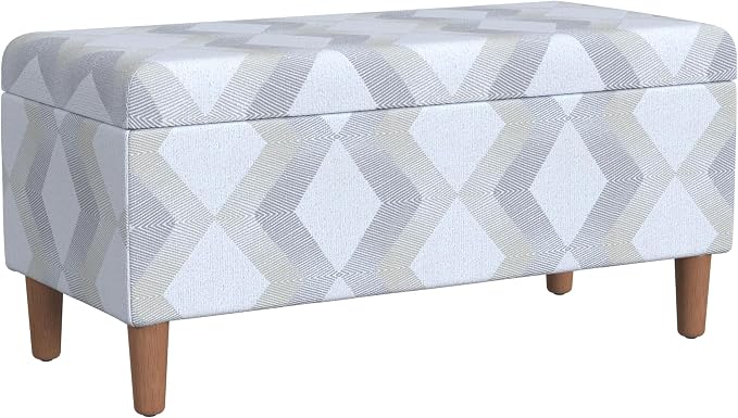 HomePop Malmo Decorative Storage Bench -Natural Woven Geo by HomePop