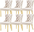KCC Velvet Dining Chairs Set of 6, Upholstered High-end Tufted Dining Chair by KCC
