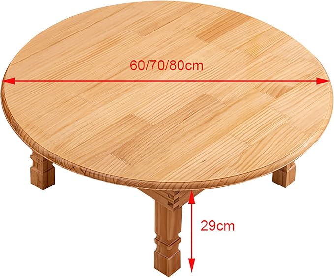 Folding Round Table, Korean Solid Wood Dining Table/Study Table/Coffee - Image 3