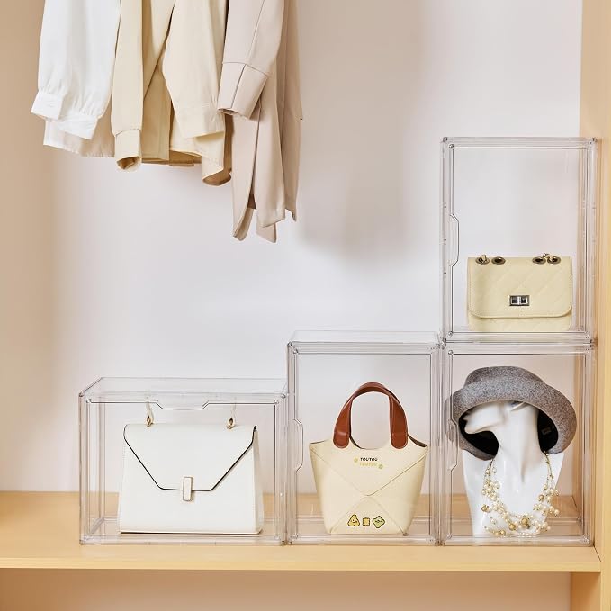 Clear Acrylic Display Case, Stackable Plastic Storage Bins - Image 5