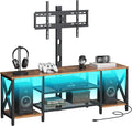 HOOBRO TV Stand with Mount and Power Outlet, LED Entertainment Center with by HOOBRO