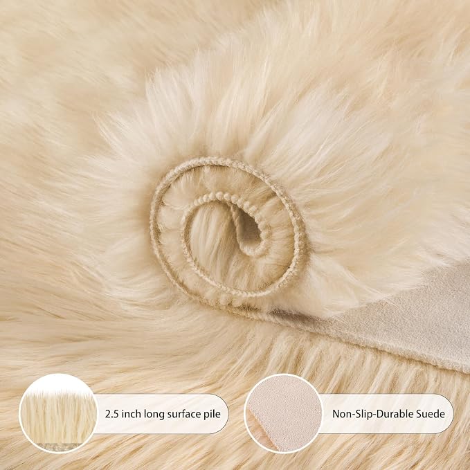 Ciicool Round Fur Fluffy Area Rug - Image 6