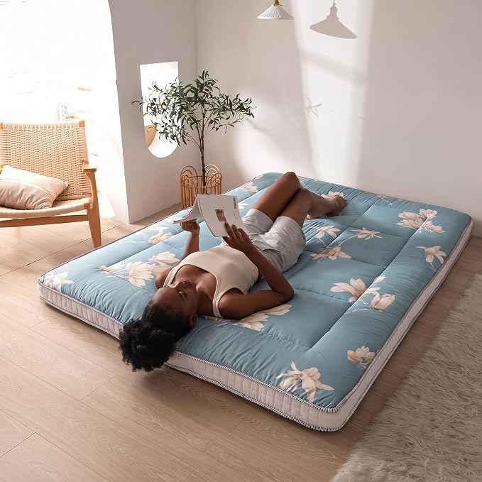 MAXYOYO Floral Printed Futon Mattress, Japanese Floor Mattress Quilted Mattress - Image 2