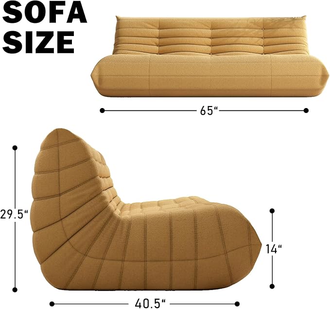 YVDNHP Big Bean Bag Chairs for Adults, 3 Seater Large Bean Bag Chair Sofa - Image 2