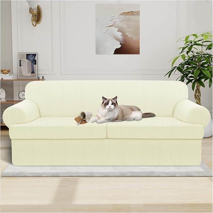 Waterproof Couch Cover 3-Piece Set Striped Sofa Slipcovers by Pfrstuv