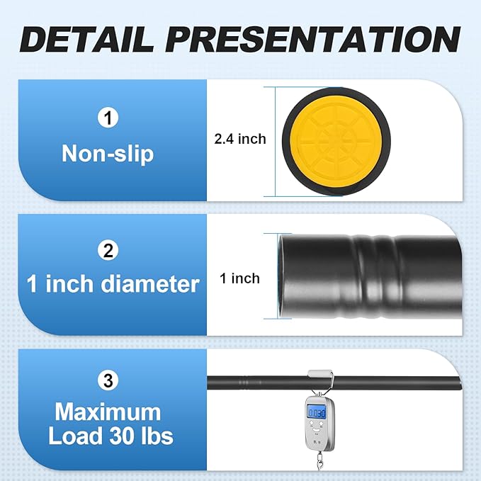 CorkLatta Black Shower Curtain Rod 31 to 92 Inch, 1 Inch Diameter Adjustable - Image 3