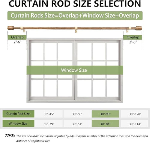 5/8” Diameter Curtain Rods 30-90 Inch, - Image 2