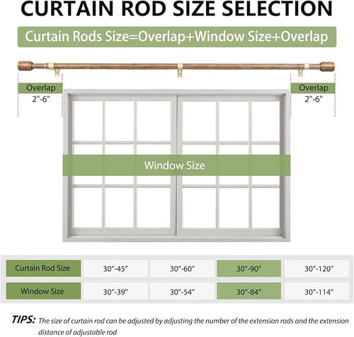 5/8” Diameter Curtain Rods 30-90 Inch, - Image 2
