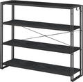HCHQHS Bookshelf, 4-Tier Industrial Bookcase, Freestanding Tall Bookshelves by HCHQHS